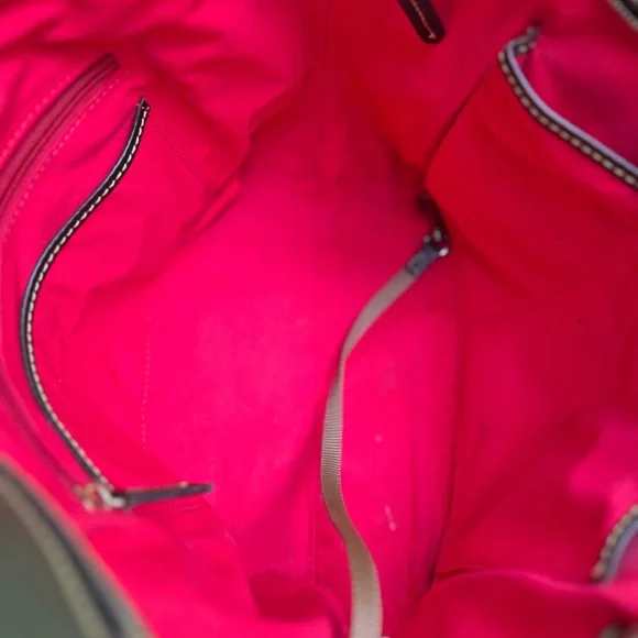 Dooney & Bourke Maddie Saffiano in Green and Brown - Picture 5 of 16